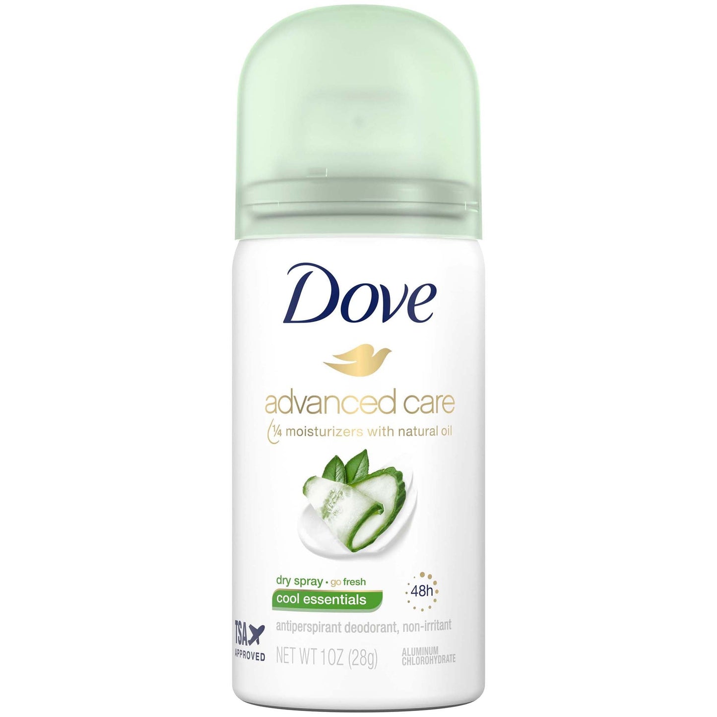 Dove Advanced Care Travel Sized Dry Spray Antiperspirant Deodorant Cool Essentials, 1 Oz.