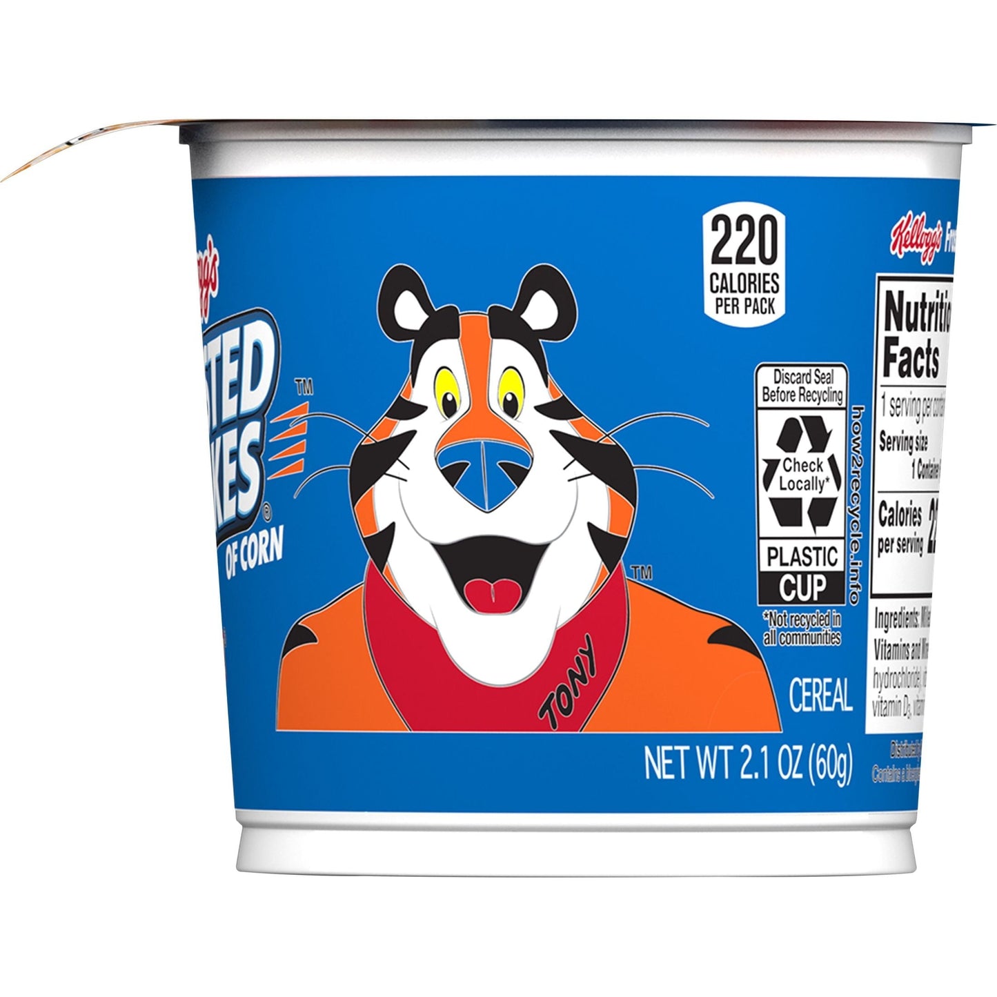 Kellogg's Frosted Flakes Original Cold Breakfast Cereal, 2.1 oz Cup