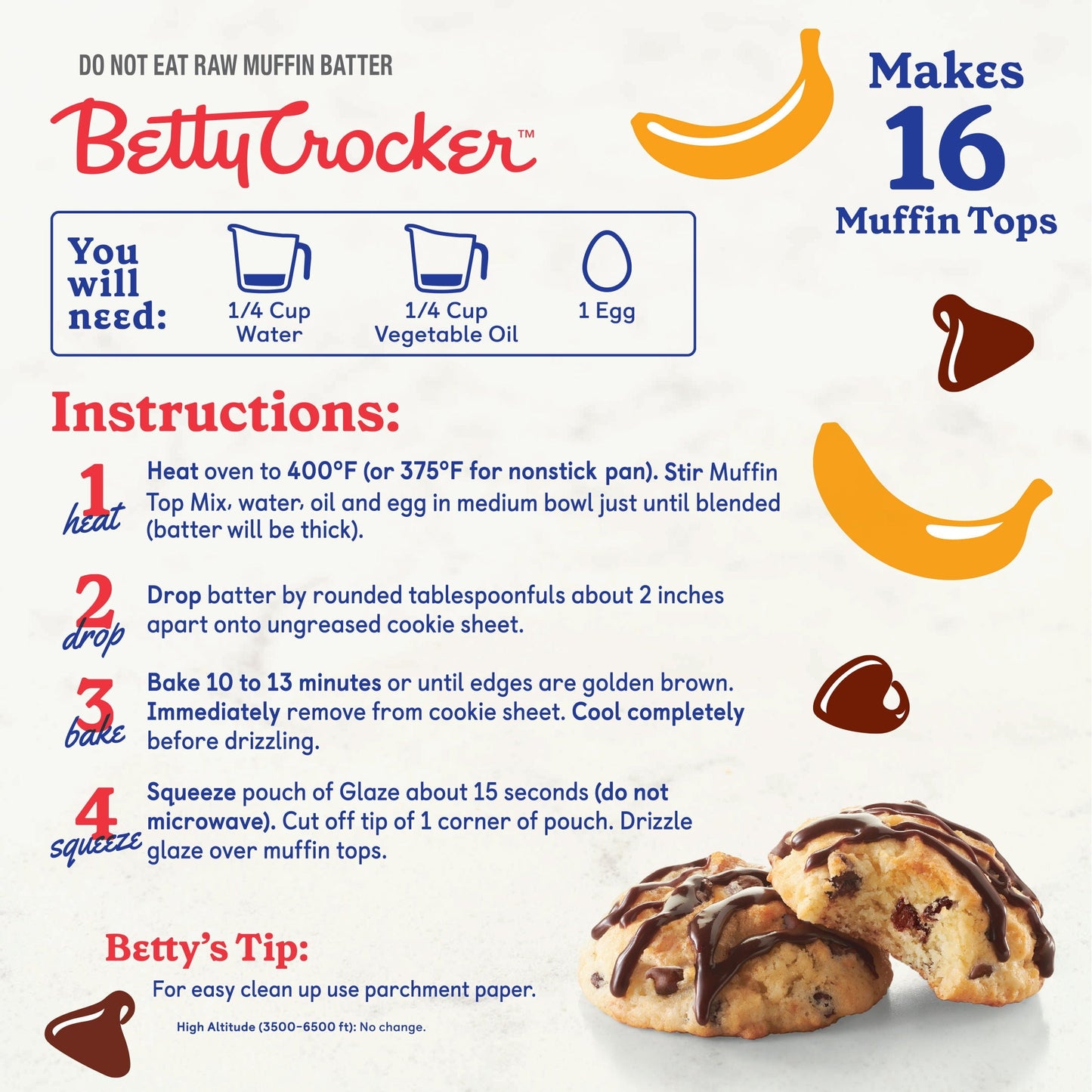 Betty Crocker Muffin Tops Mix, Banana Chocolate Chip, 14.4 oz