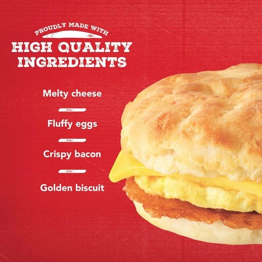 Jimmy Dean Bacon Egg & Cheese Biscuit Sandwich, 28.8 oz, 8 Count (Frozen)