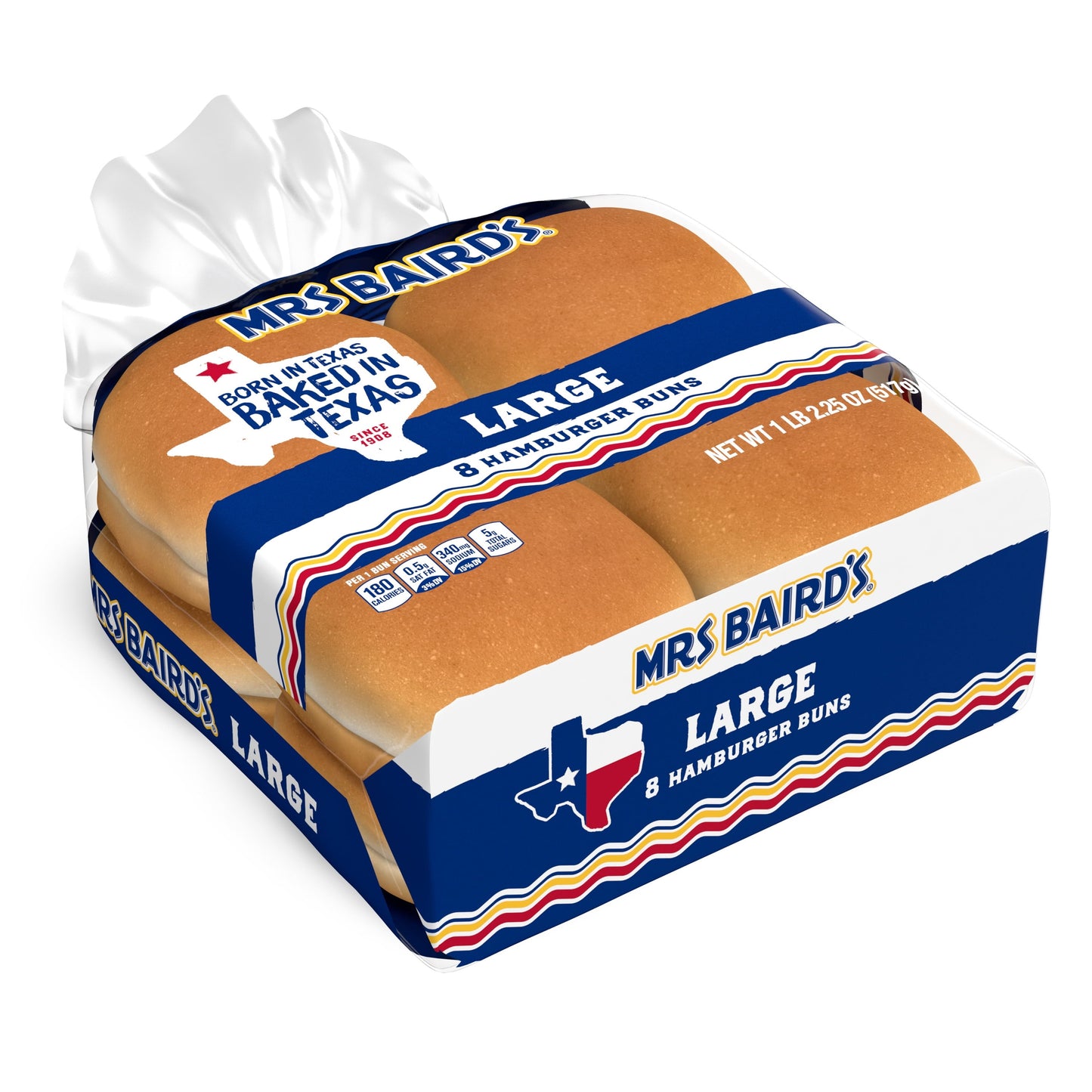 Mrs Baird's Large Hamburger Buns, 8 count, 18.25 oz