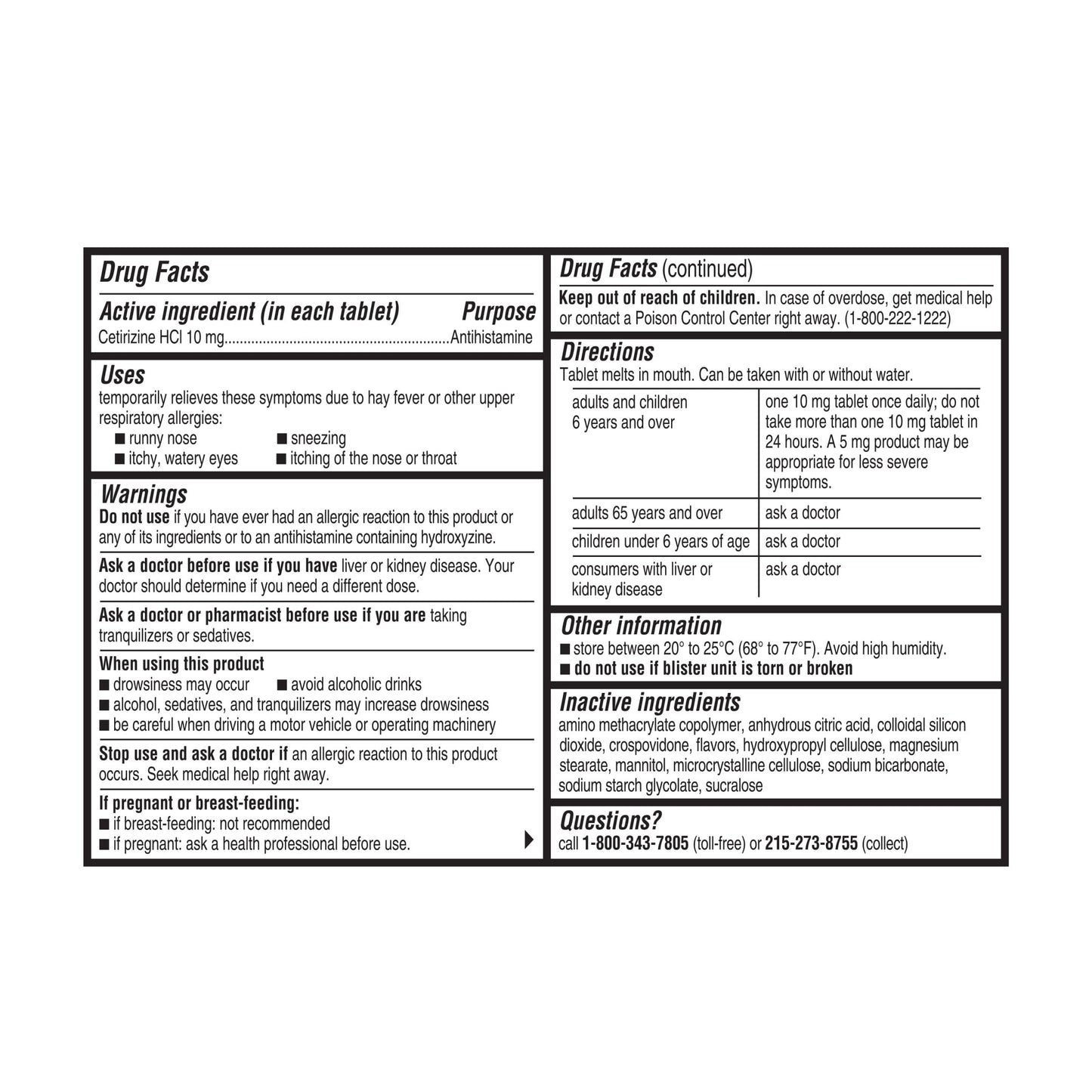 Children's Zyrtec 24 Hr Allergy Relief Dissolve Tablets, Citrus, 24Ct