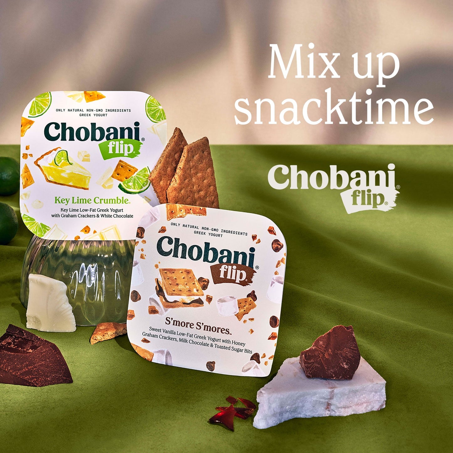 Chobani Flip Low-Fat Greek Yogurt, Perfect Peach Cobbler 4.5 oz Plastic Cup