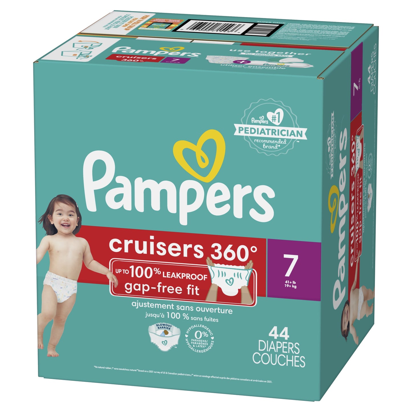 Pampers Cruisers 360 Diapers Size 7, 44 Count