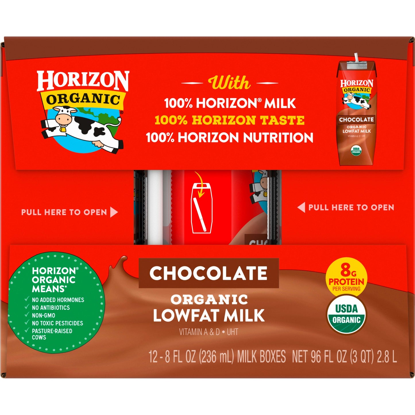 Horizon Organic 1% Lowfat UHT Chocolate Milk, 8 Oz., 12 Count