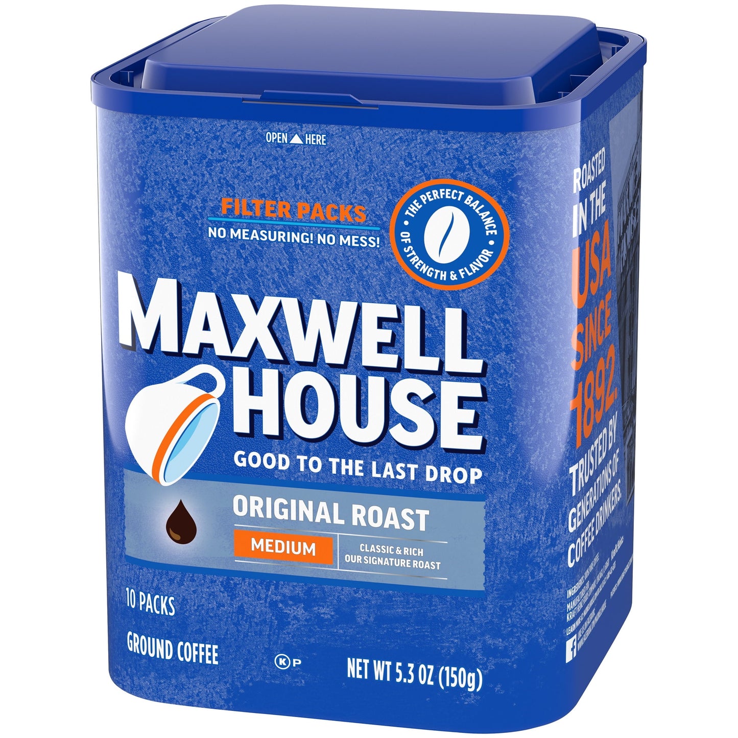 Maxwell House Original Roast Ground Coffee Filter Packs, 10 ct Pack