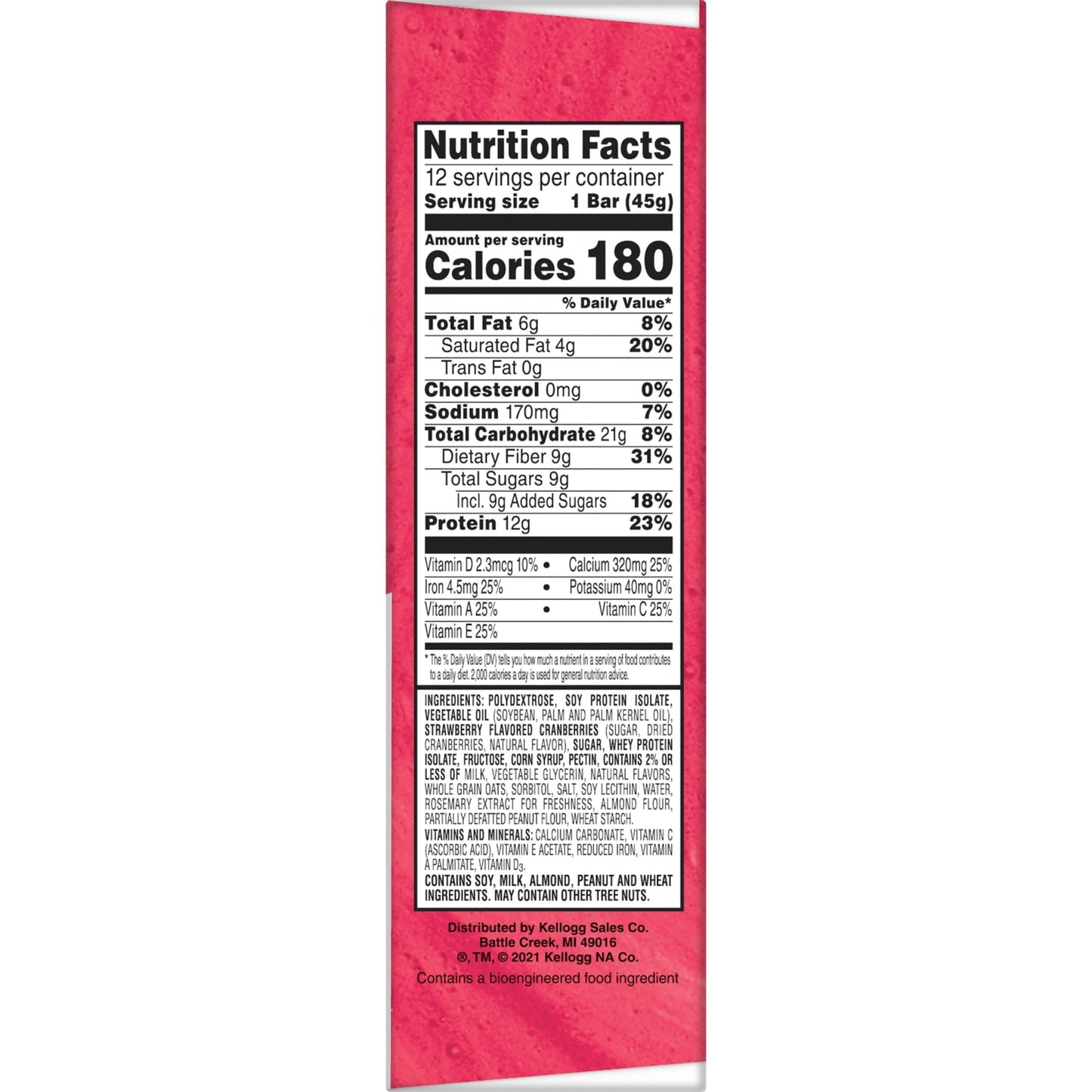 Kellogg's Special K Strawberry Chewy Protein Meal Bars, Ready-to-Eat, 19 oz, 12 Count