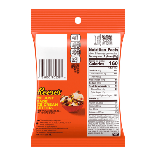 REESE'S Minis Milk Chocolate Peanut Butter Cup Candy, Gluten Free, 3.8 oz