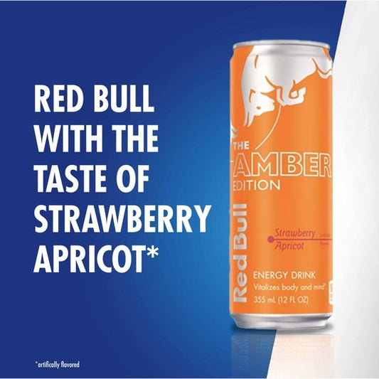 Red Bull Amber Edition Strawberry Apricot Energy Drink, 12 fl oz Can