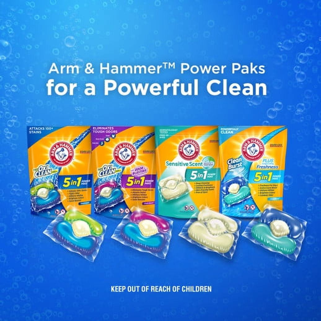 Arm & Hammer Plus OxiClean with Odor Blasters 5-in-1 Laundry Detergent Power Paks, 92 Count