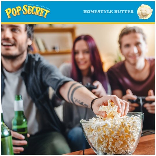 Pop Secret Microwave Popcorn, Homestyle Butter Flavor, 3.2 oz Sharing Bags, 12 Ct