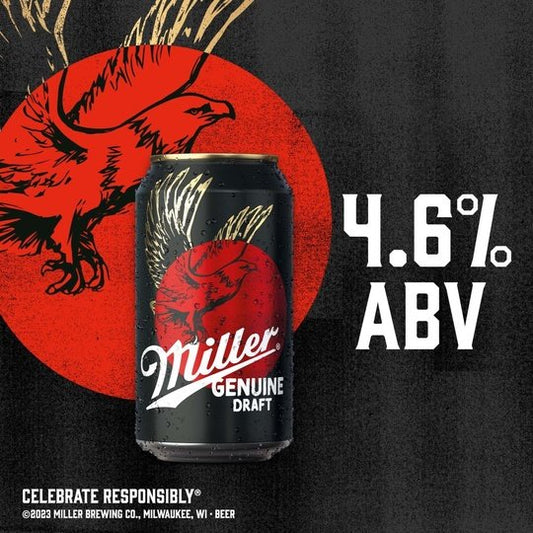 Miller Genuine Draft Lager Beer, 6 Pack, 12 fl oz Bottles, 4.7% ABV