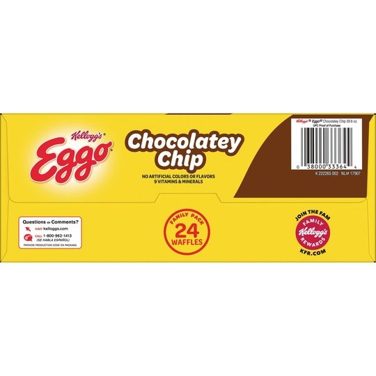 Eggo Chocolatey Chip Waffles, 29.6 oz, 24 Count (Frozen)