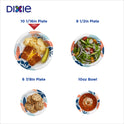 Dixie Disposable Paper Plates, Multicolor, 10 in, 50 Count