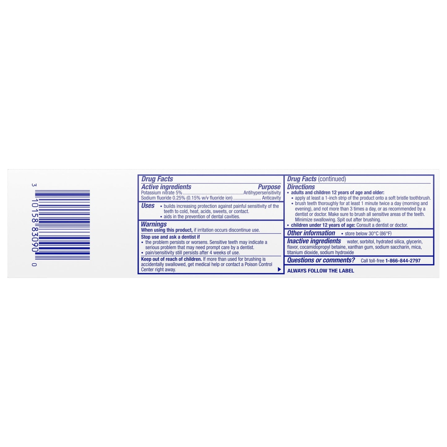 Sensodyne Pronamel Multi-Action Sensitive Toothpaste, Cleansing Mint 4 Oz