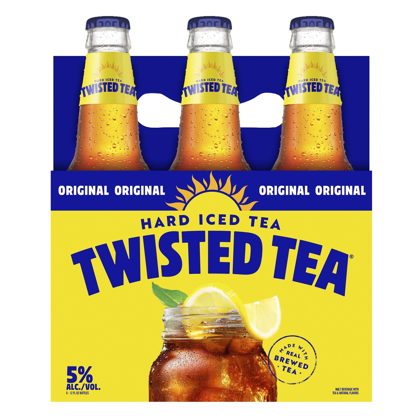 Twisted Tea Original Hard Iced Tea, 6 Pack, 12 fl oz Bottles, 5% ABV