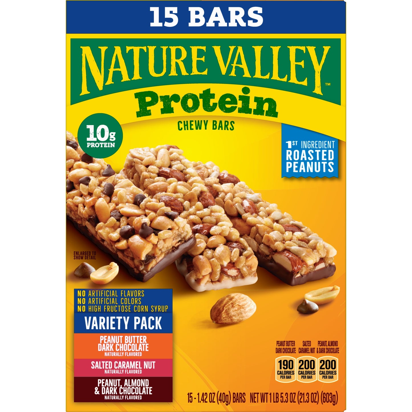 Nature Valley Protein Granola Bars, Snack Variety Pack, Chewy Bars, 15 ct, 21.3 OZ