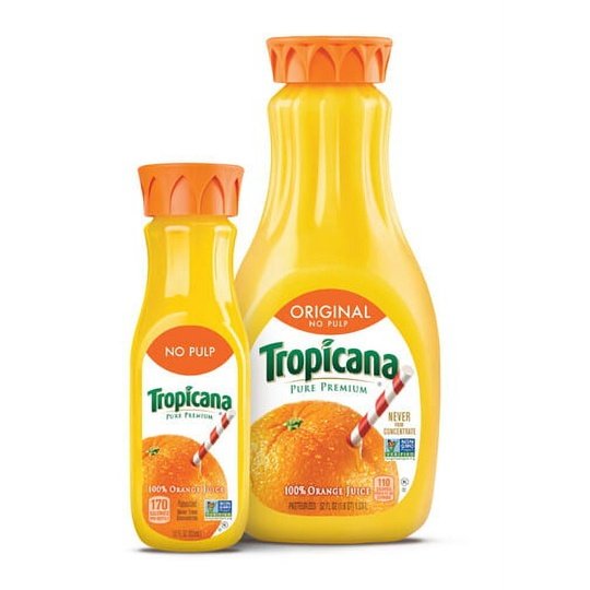 Tropicana Pure Premium No Pulp 100% Orange Juice, 12 oz, Bottle, Fruit Juice