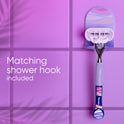 Gillette Venus Miami Midnight Extra Smooth Women's Razor Handle, 2 Blade Refills and Shower Hook