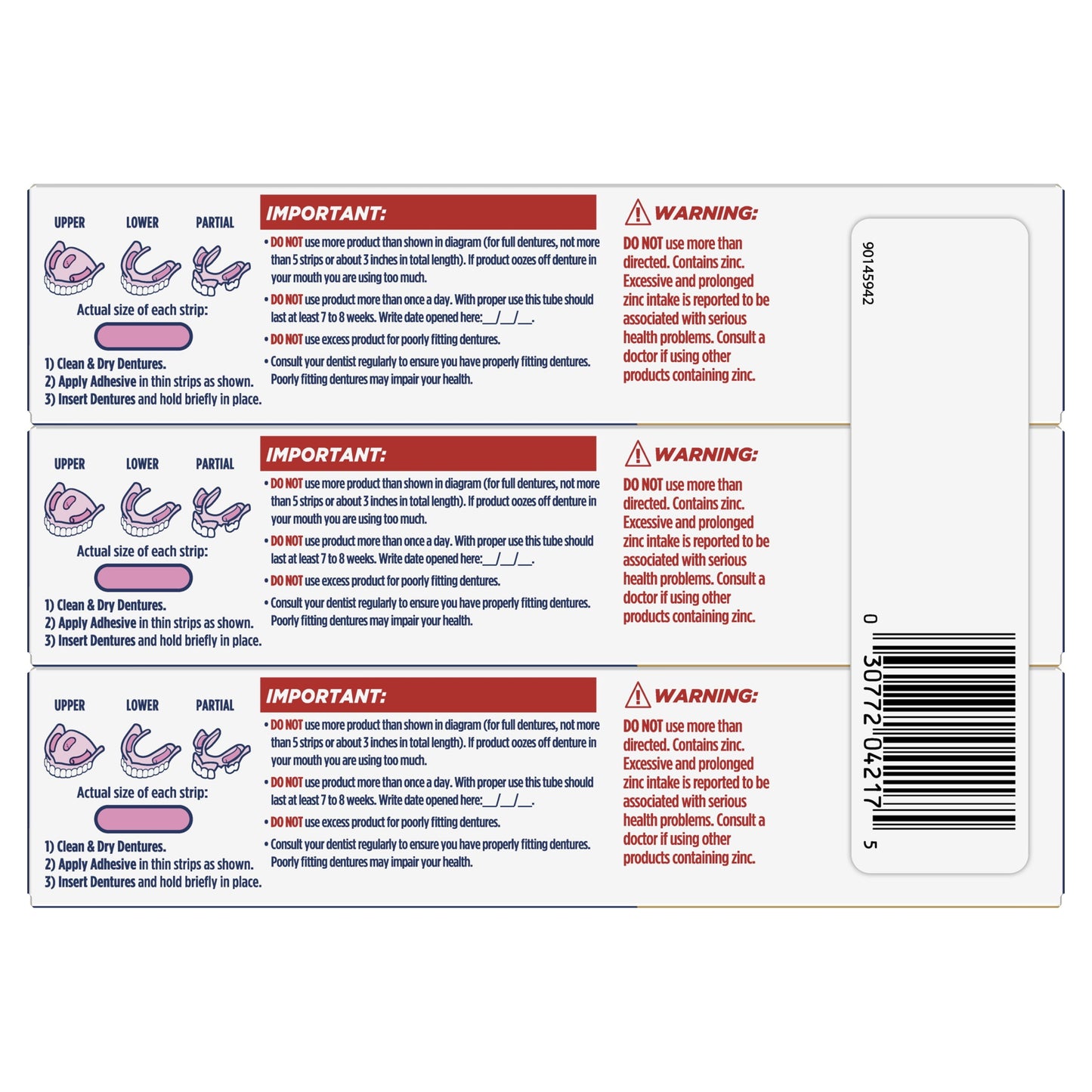 Fixodent Ultra Max Hold Secure Denture Adhesive 2.2oz, Pack of 3