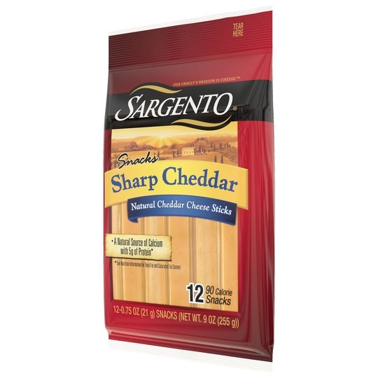 Sargento®&nbsp;Sharp Natural Cheddar Cheese Snack Sticks, 12-Count