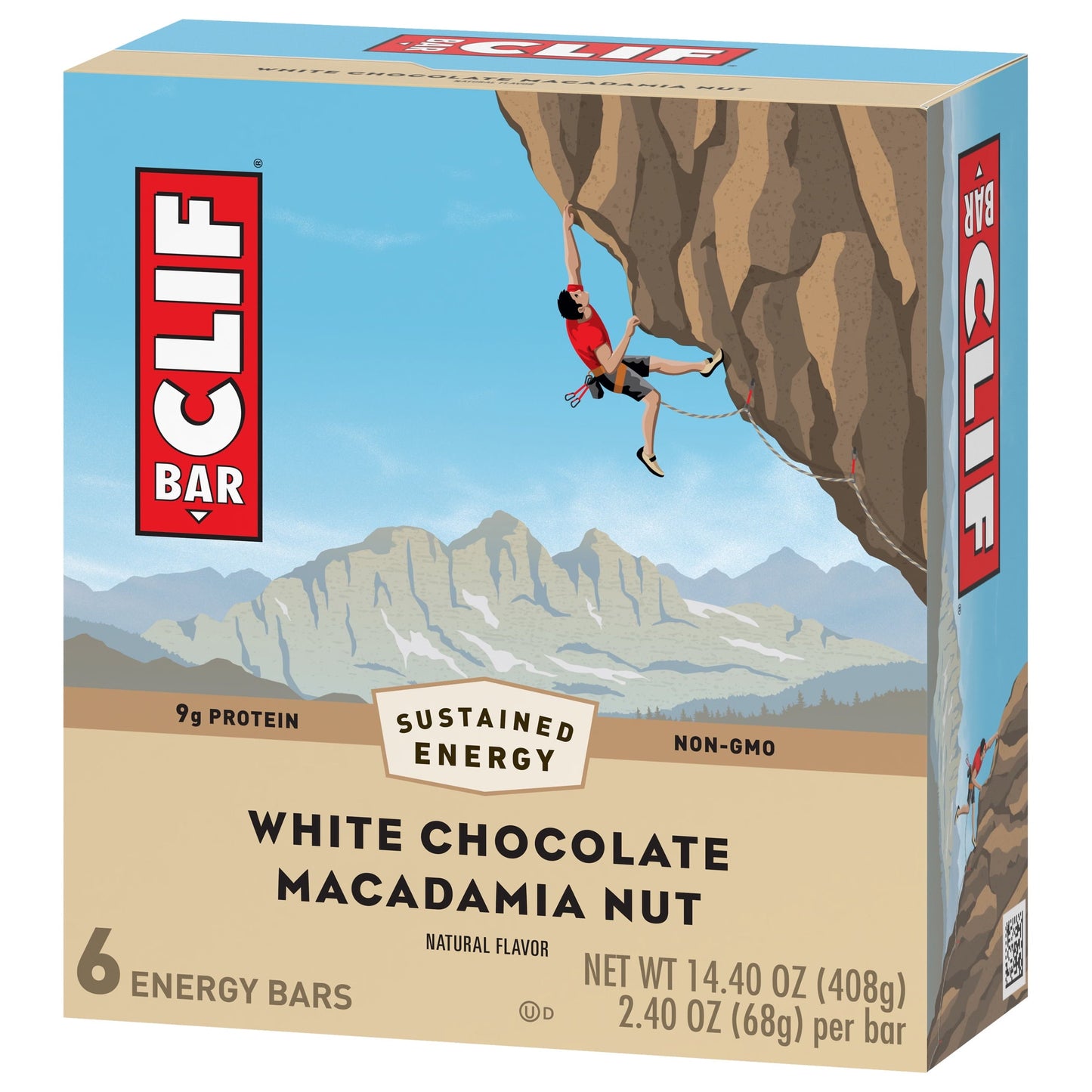 CLIF BAR - White Chocolate Macadamia Nut Flavor - Made with Organic Oats - 9g Protein - Non-GMO - Plant Based - Energy Bars - 2.4 oz. (6 Pack)