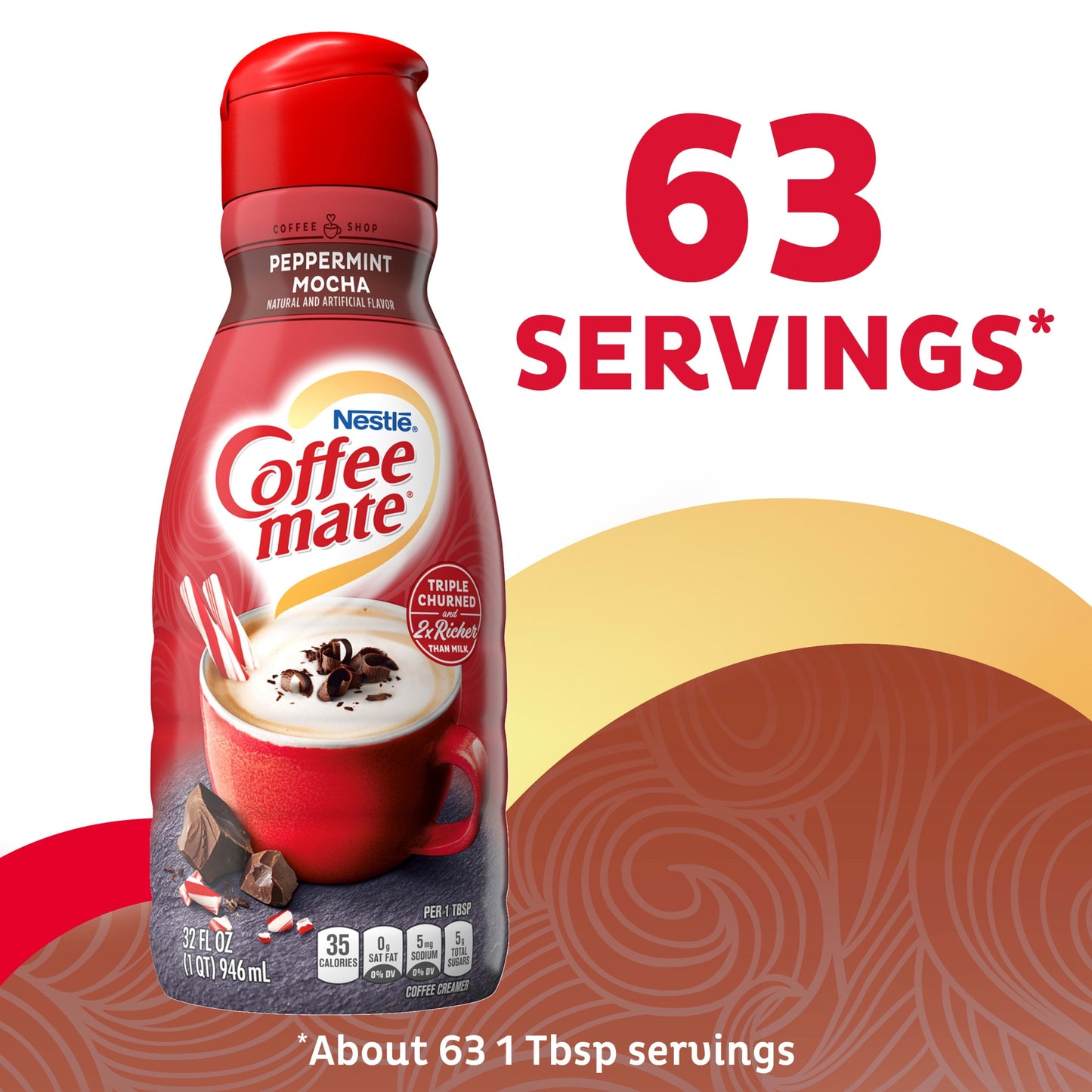 Nestle Coffee mate Peppermint Mocha Liquid Coffee Creamer, 32 fl oz