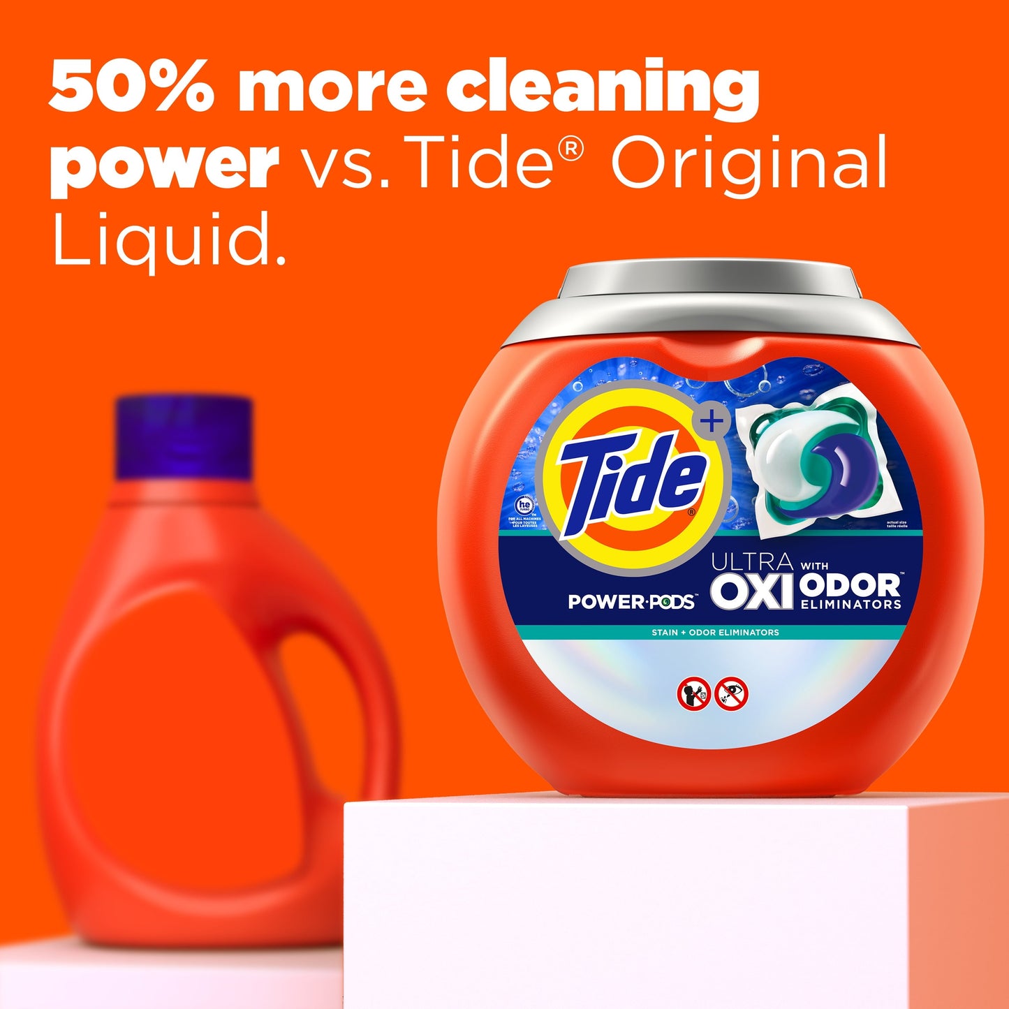 Tide Ultra OXI Power PODS with Odor Eliminators Laundry Detergent Pacs, 25 Count