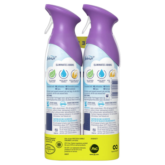 Febreze Odor-Fighting Air Freshener, Mediterranean Lavender, Pack of 2, 8.8 oz each