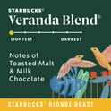 Starbucks Arabica Beans Veranda Blend, Blonde Roast, Ground Coffee, 28 oz