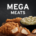 Banquet Mega Meats Original Crispy Chicken with Homestyle Mashed Potatoes Meal, 14.25 oz (Frozen)