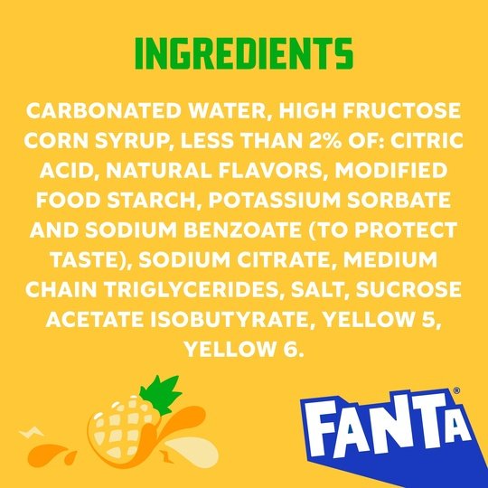 Fanta Pineapple Fruit Soda Pop, 2 Liter Bottle