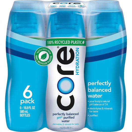 CORE Hydration Nutrient Enhanced Drinking Water, 0.5 L bottles, 6 Count