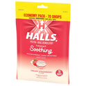 HALLS Throat Soothing Creamy Strawberry Throat Drops, Economy Pack, 70 Drops