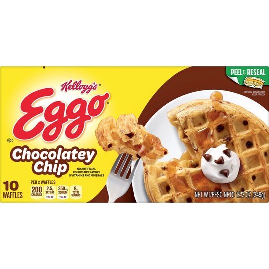 Eggo Chocolatey Chip Waffles, 12.3 oz, 10 Count (Frozen), Regular