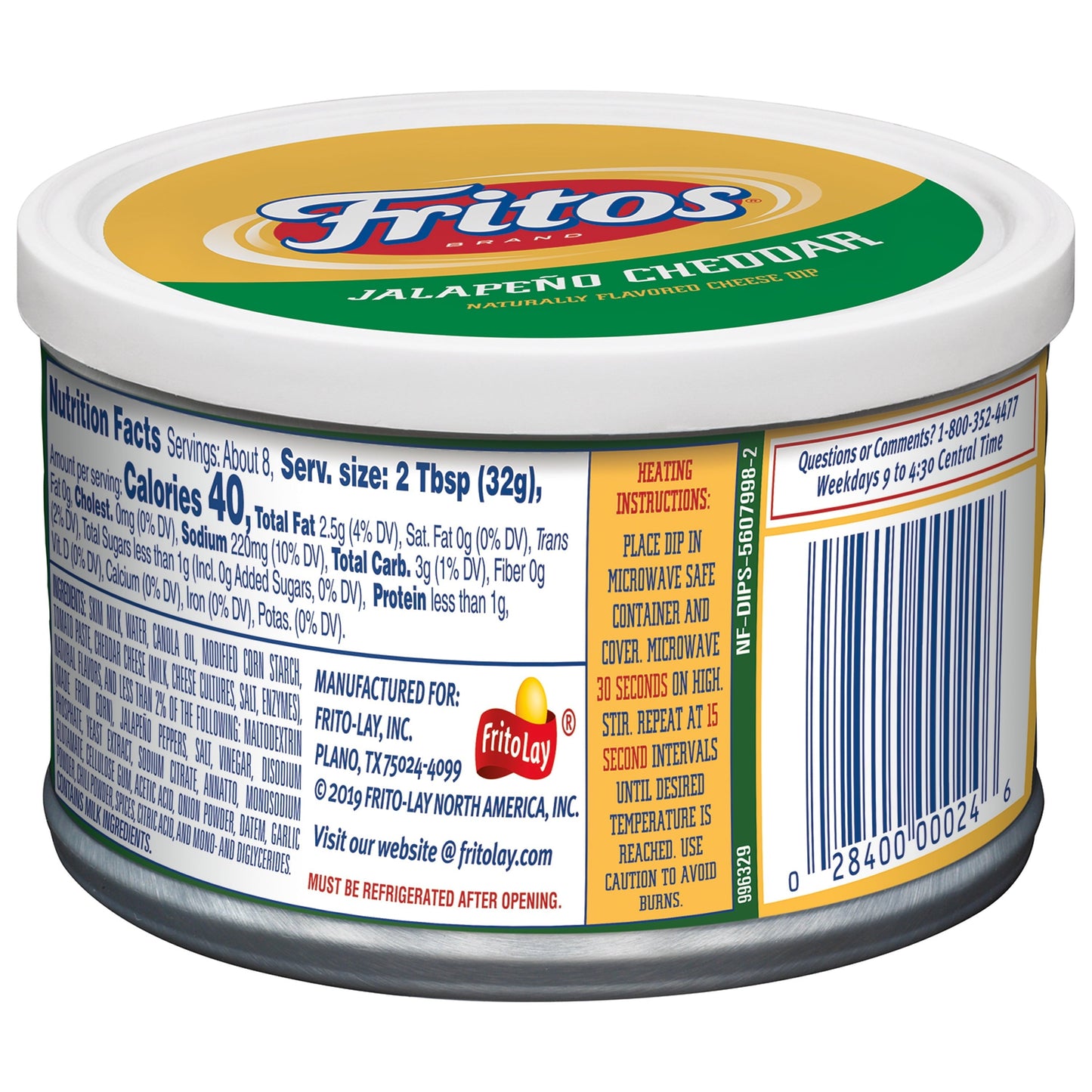 Fritos Jalapeno Cheddar Flavored Cheese Dip, Creamy, 9 oz