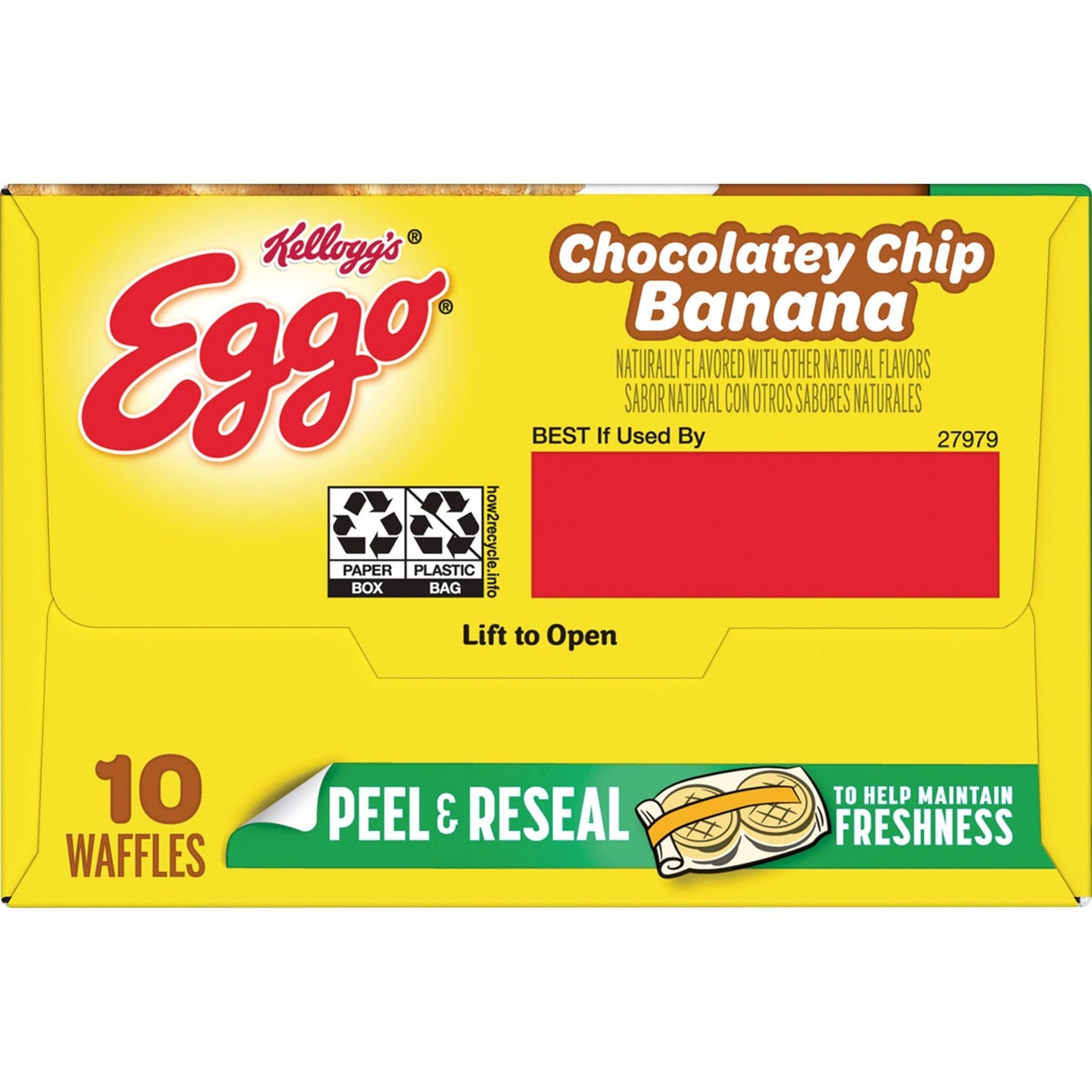 Eggo Chocolatey Chip Banana Waffles, 12.3 oz, 10 Count (Frozen)