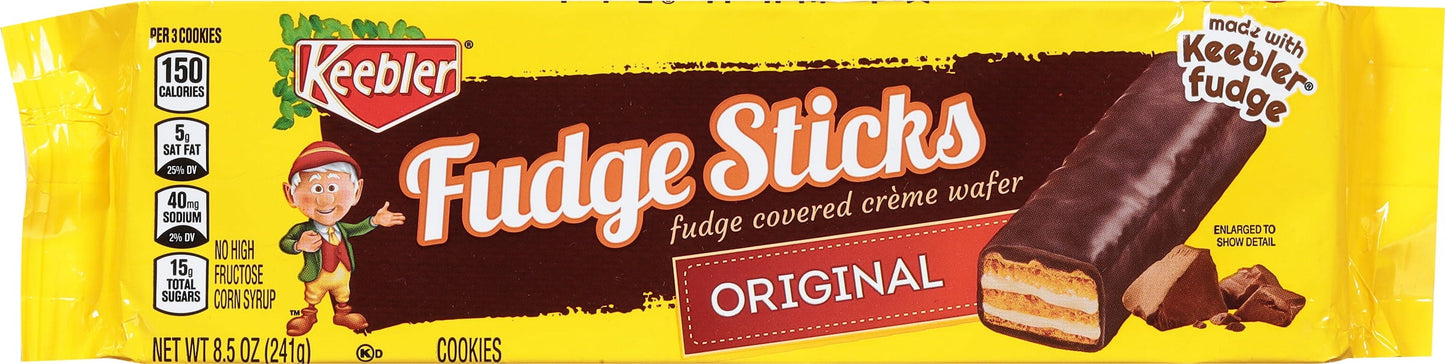 Keebler Original Fudge Sticks Fudge Covered Crème Wafers, 8.5 oz