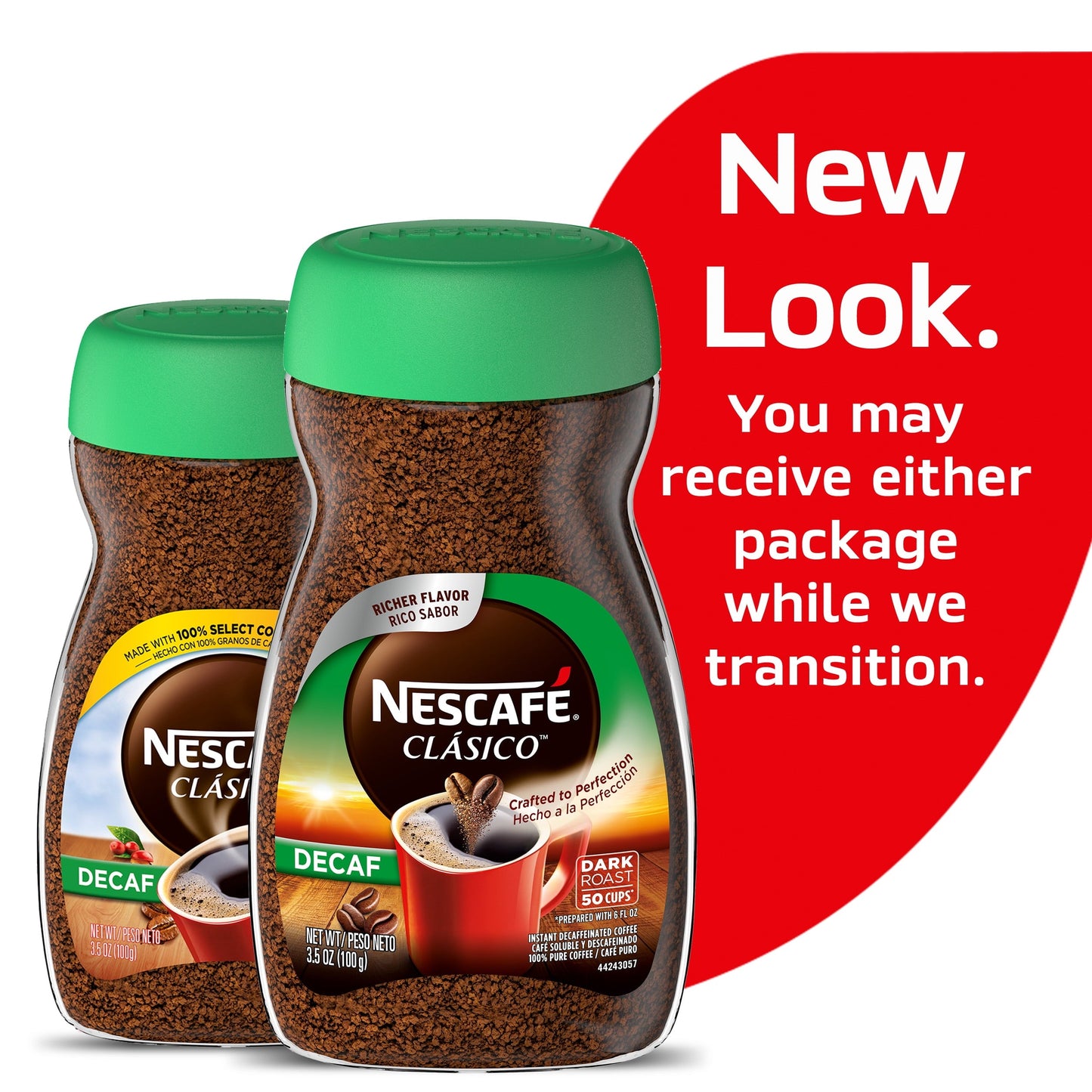 NESCAFÉ CLÁSICO, Instant Coffee, Decaf Dark Roast, 1 Jar (3.5 Oz)