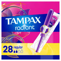 Tampax Radiant Tampons with LeakGuard Braid, Regular Absorbency, 28 Count