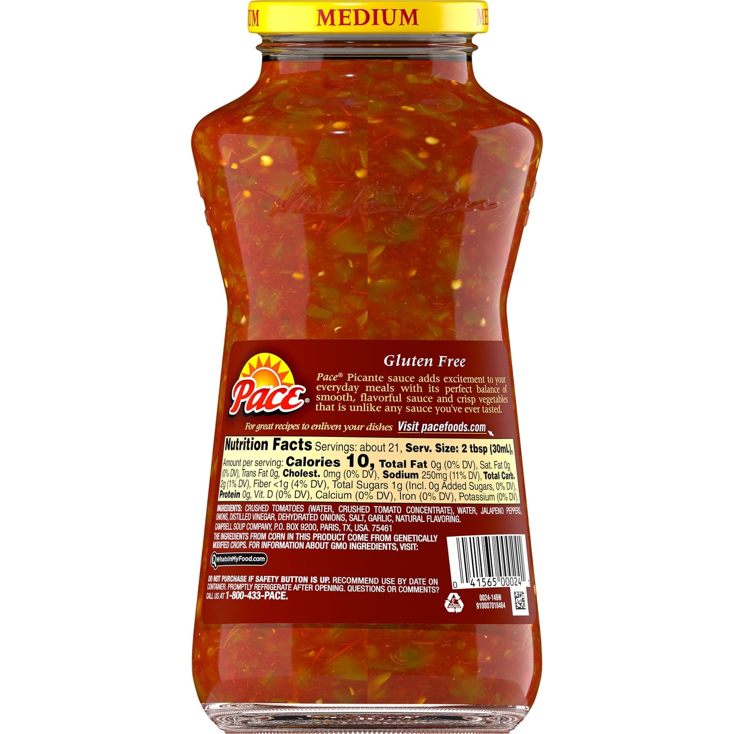 Pace Medium Picante Sauce, 24 oz Jar