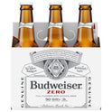 Budweiser Zero Non-Alcoholic Beer, 6 Pack 12 fl. oz. Glass Bottles, Domestic Lager, 0.0% ABV