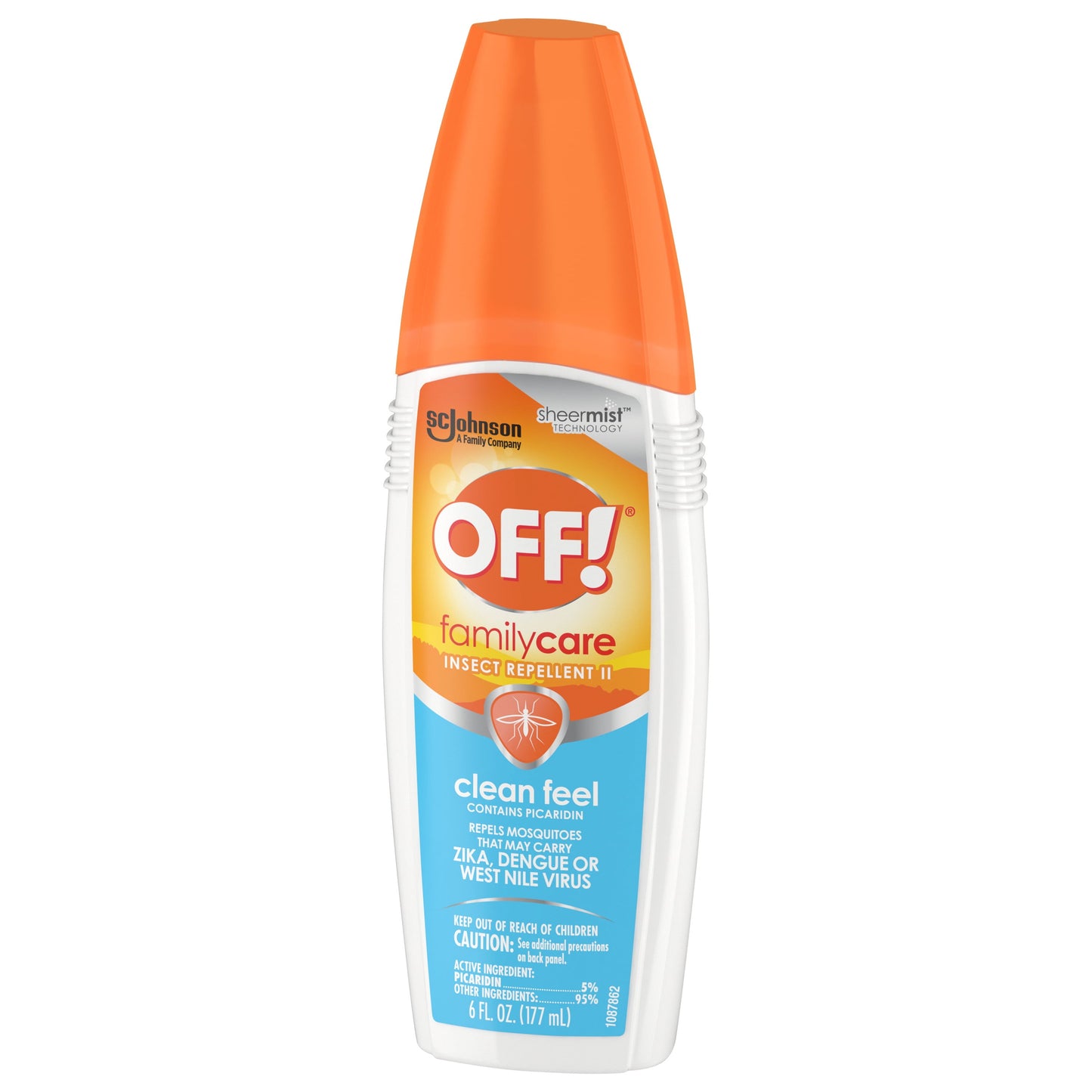 OFF! FamilyCare Insect Repellent II, Clean Feel Pump Bug Spray with Picaridin, 6 oz