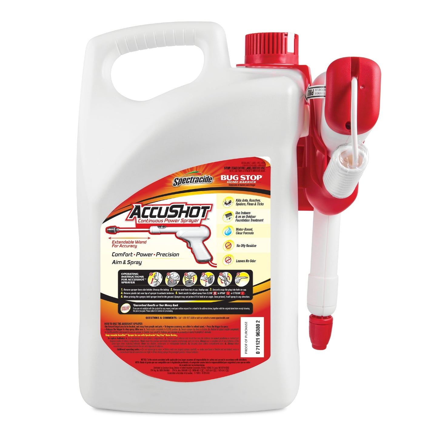 Spectracide Bug Stop Home Barrier, Accushot Sprayer, Insect Killer, 1.33-Gallon