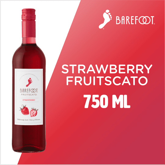 Barefoot Fruitscato Strawberry Rose Wine, California, 750ml Glass Bottle