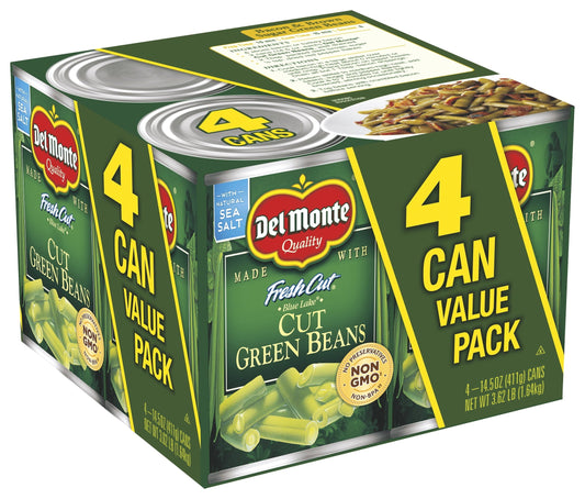 (4 Cans) Del Monte Mixed Green Beans, Vegetables, 14.5 oz
