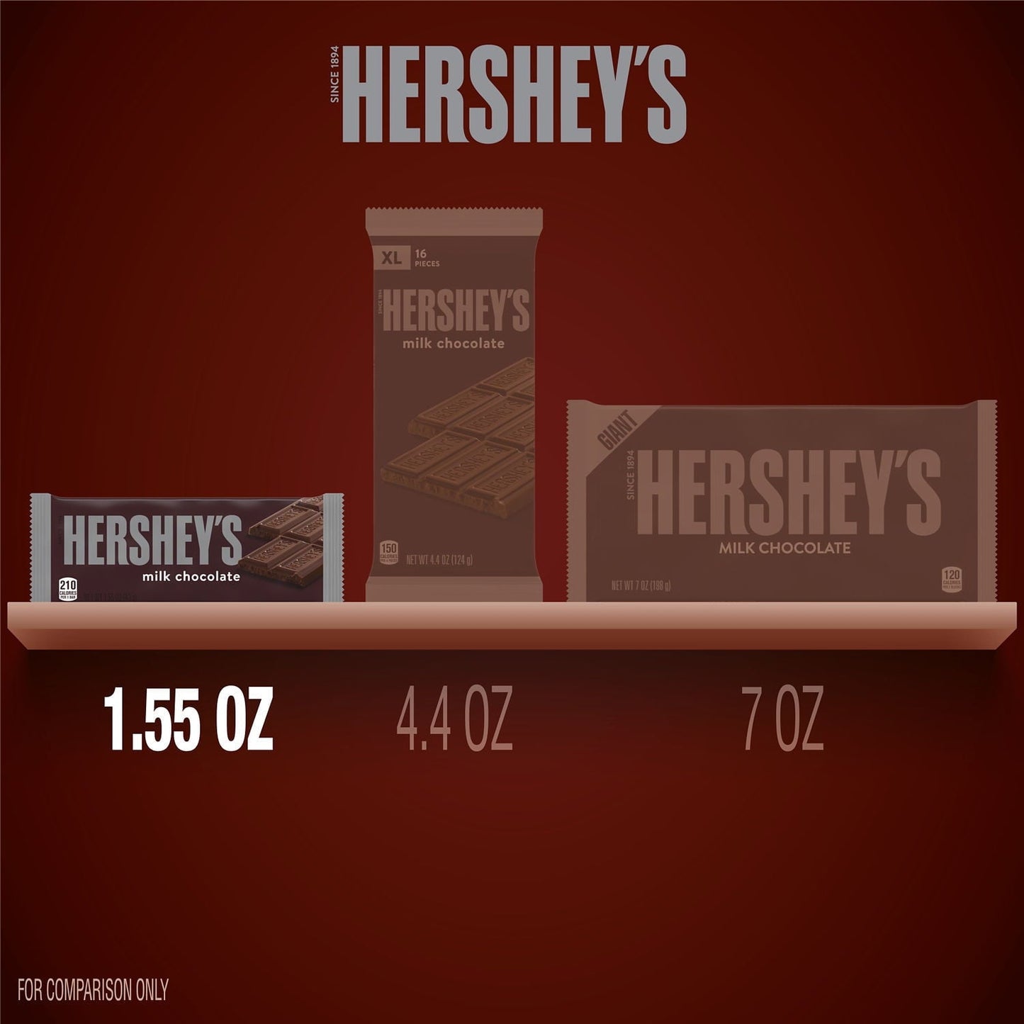 Hershey's Milk Chocolate Candy, Bars 1.55 oz, 6 Count