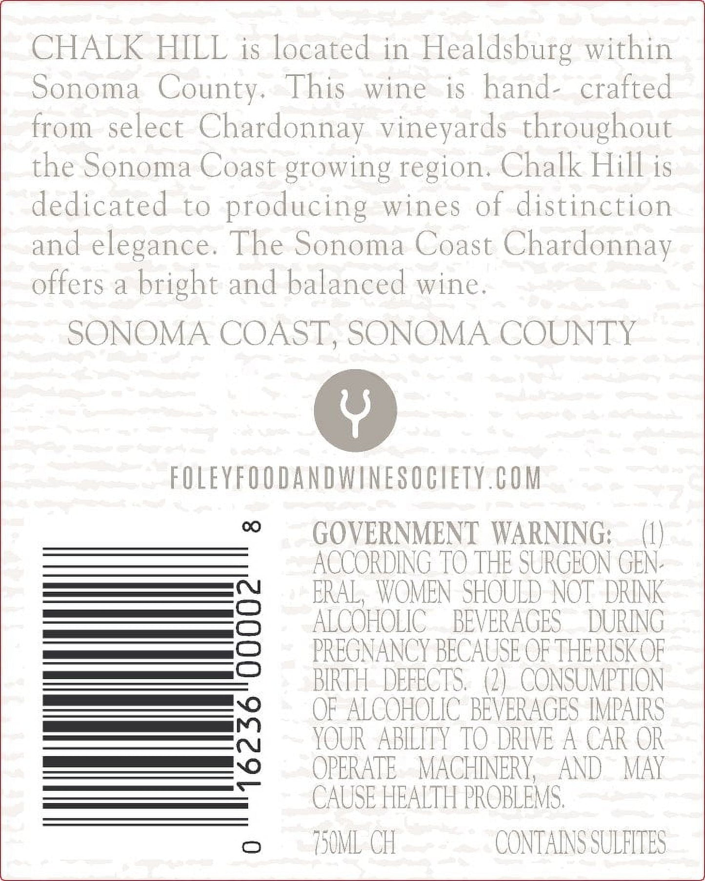 Chalk Hill Chardonnay Sonoma, 750ml