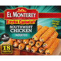 El Monterey Extra Crunchy Southwest Chicken Taquitos, 20.7 Oz, 18 Count (Frozen)