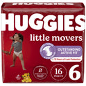 Huggies Little Movers Baby Diapers, Size 6, 16 Ct